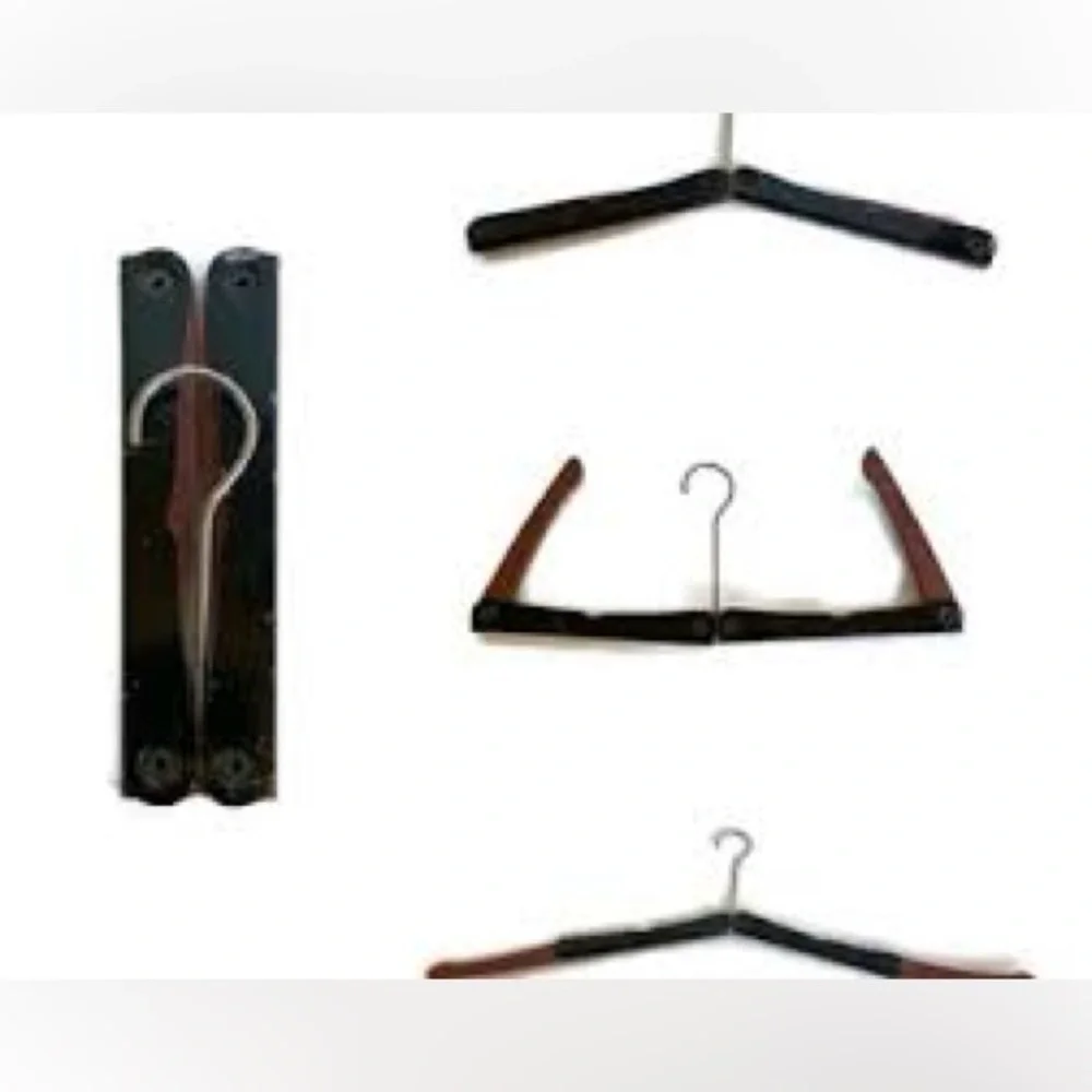 Vintage English c.1920s Suitcase Hanger Folding Travel Hanger • Metal & Wood